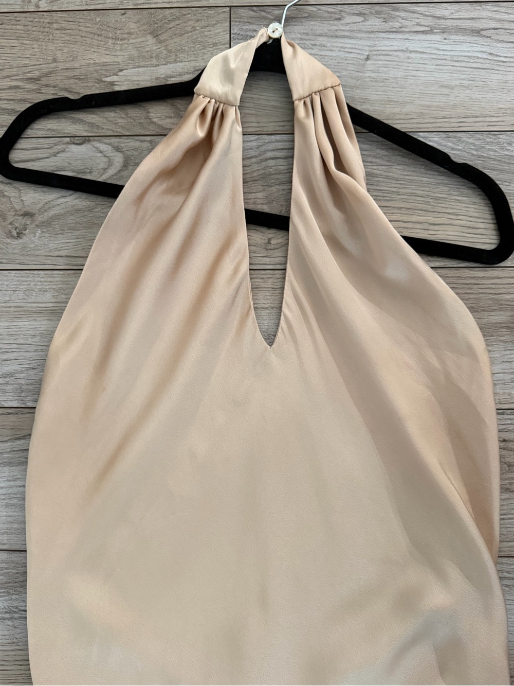 Show Me Your MuMu Champagne Halter Satin Maxi Dress - Picture 5 of 10